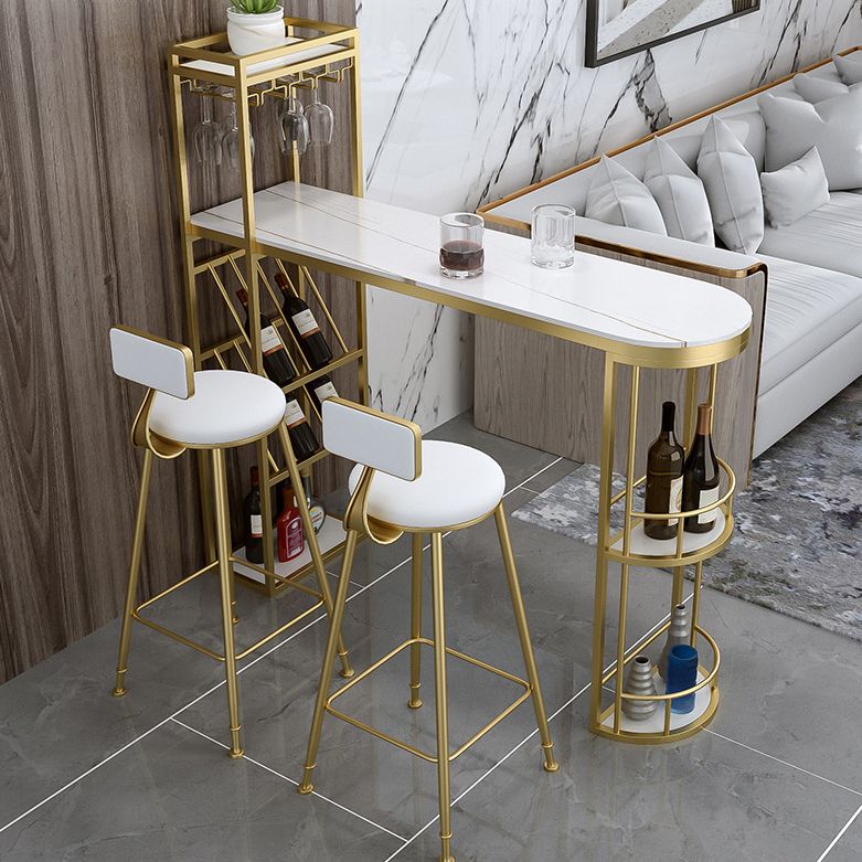 Contemporary Bar Wine Table Indoor Stone Counter Height Table with Storage Clearhalo 'Bar Furniture' 'Bar Tables' 'bar_tables' 'furn' 'furn_bar_tables' 'Furniture' 'furniture_bar_tables' 'Kitchen & Dining Furniture' 1200x1200_dc44565f-1d64-48ed-8d92-0ba9181eef25