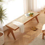 Entrada de rectángulo de asiento tropical y banco de dormitorio, 16 "W