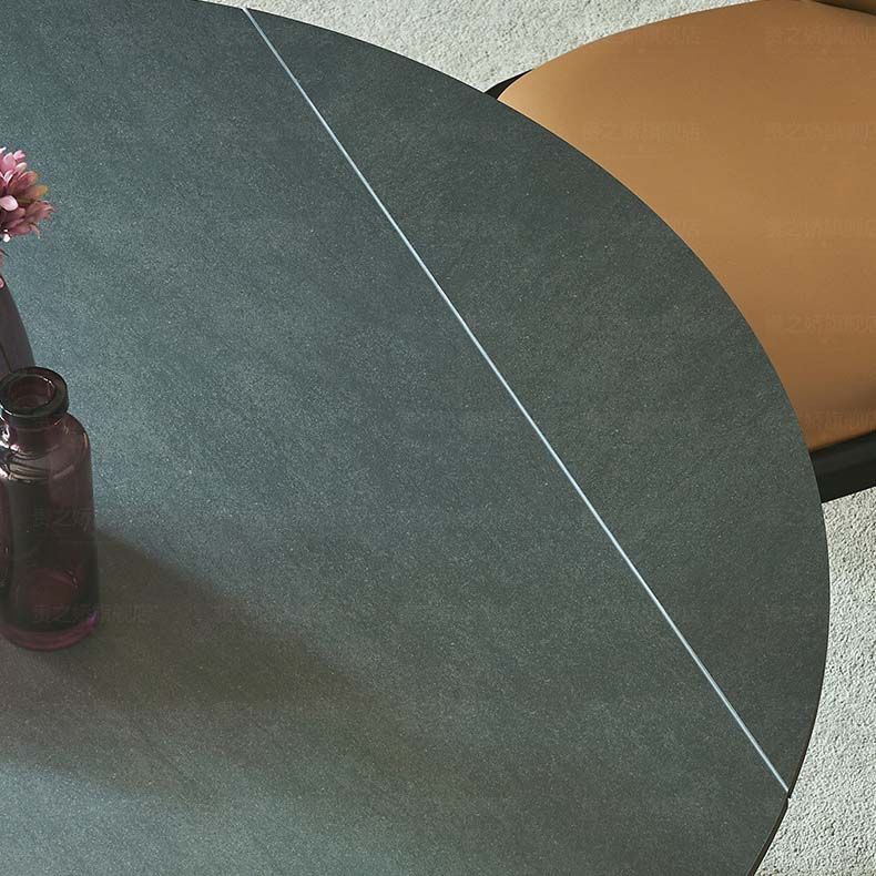 Stone Top Dining Table Traditional Luxury Round Dining Table with Pedestal Base