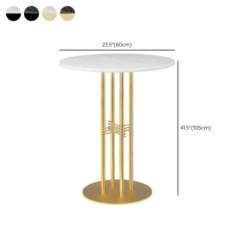 Modern Bar Table Round Dining Table - 23.6" W x 23.6" L x 41.3" H
