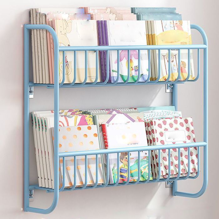 Contemporary Wall Mounted Bookshelf Metal Closed Back Bookcase for Home Clearhalo 'Bookcases' 'furn' 'furn_bookcases' 'Furniture' 'furniture_bookcases' 'Office Furniture' 1200x1200_dc46432a-c0d5-4ae5-8496-0f180f9bcaec