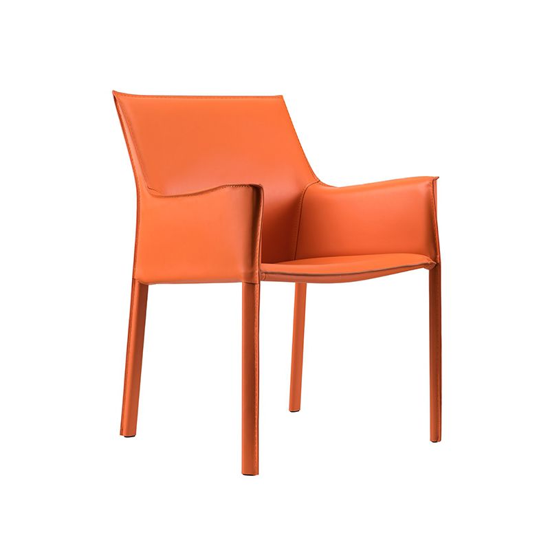 Contemporary Dining Arm Chair 23'' Wide Solid Back Chair with Stainless Steel Legs Clearhalo ' kitchen&dining_furn' 'Dining Chairs' 'Dining Tables & Seating' 'dining_chair' 'Furniture' 'furniture_dining_chair' 'Kitchen & Dining Furniture' 'kitchen' 1200x1200_dc4674aa-4937-4a78-a723-4f4e34fd0a66