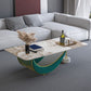 Glam Slate Coffee Table  Rectangular Coffee Table for Bedroom and Living Room