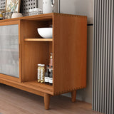 Twee deuren vier laden Sideboard Bruin 32-inch hoogtebuffettafel voor woonkamer