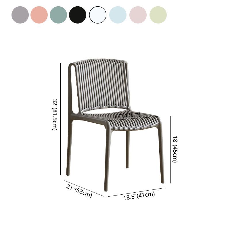 Contemporary Style Plastic Dining Armless Chair Open Back Dining Side Chairs for Home Clearhalo ' kitchen&dining_furn' 'Dining Chairs' 'Dining Tables & Seating' 'dining_chair' 'furn' 'furn_dining_chair' 'Furniture' 'furniture_dining_chair' 'Kitchen & Dining Furniture' 'kitchen' 1200x1200_dc48e3a8-b1de-4d40-b062-b95e88b7ec02