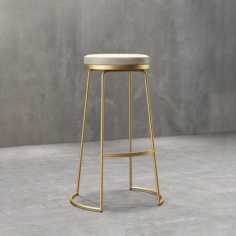Glam Leather Bar Stool Backless Counter Stool for Bristol with Metal Legs Clearhalo 'Bar Furniture' 'Bar Stools' 'bar_stools' 'furn' 'furn_bar_stools' 'Furniture' 'Kitchen & Dining Furniture' 1200x1200_dc4a1606-2f55-43c6-a715-c1d24728bf5d