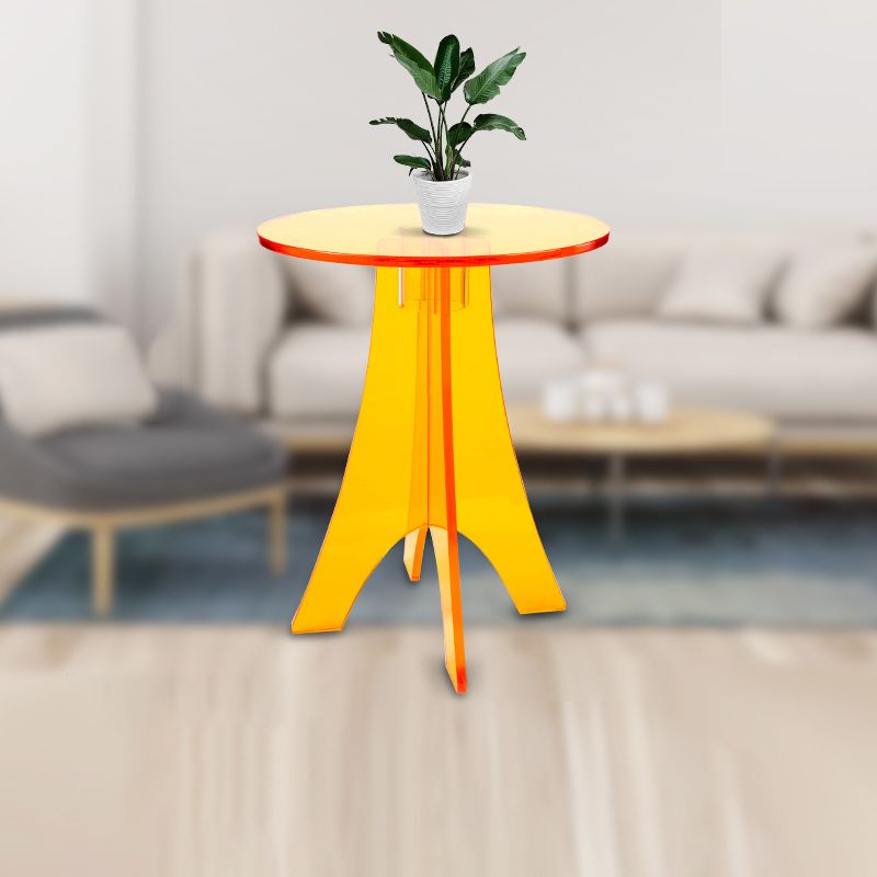Modernistic Plastic Accent Side Table Round 3 Legs Living Room Corner Table Clearhalo 'Coffee & Accent Tables' 'End & Side Tables' 'end_side_tables' 'furn' 'furn_end_side_tables' 'Furniture' 'Living Room Furniture' 1200x1200_dc4a878d-6938-4f3b-bb57-780a6847009d