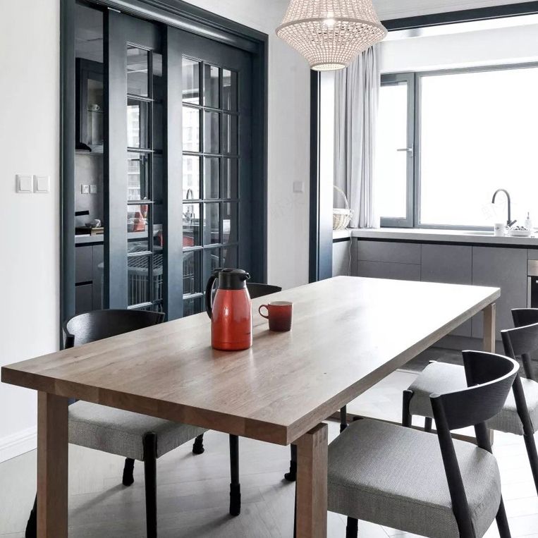 Rectangle Wood Dining Table Modern Pine Table in Brown with Double Pedestal Clearhalo ' dining_table' 'Dining Tables & Seating' 'Dining Tables' 'furn' 'furn_dining_table' 'Furniture' 'furniture_dining_table' 'Kitchen & Dining Furniture' 'kitchen&dining_furn' 'kitchen' 'kitchen_dining_table' 1200x1200_dc4a8858-bac8-44c7-9be6-c380255dbe71