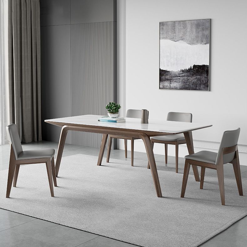 Modern Style Rectangle Table Set 1/2/3/4/5/7 Pieces Dining Set with Wood Legs Clearhalo 'Dining Room Sets' 'Dining Tables & Seating' 'dining_room_set' 'furn' 'furn_dining_room_set' 'Furniture' 'Kitchen & Dining Furniture' 1200x1200_dc4bbd52-06b9-4dc7-849d-61e6044715f9