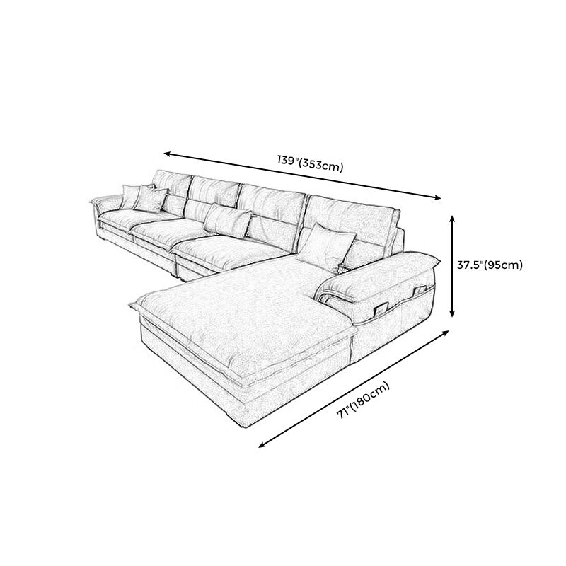 37.4"High Dark Gray Pillow Top Arm Sectional Cushion Back Sectional for Living Room Clearhalo 'Furniture' 'furniture_sectionals' 'kitchen' 'kitchen_sectionals' 'Living Room Furniture' 'Sectionals' 1200x1200_dc4bd176-94e9-410c-b7e9-e34f5d009710