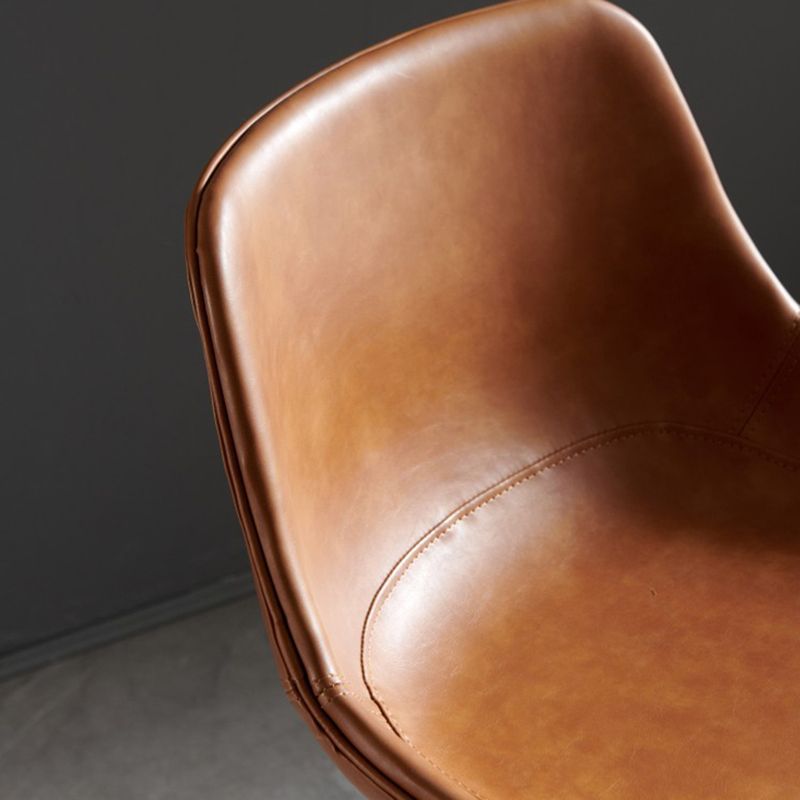 Industrial Bucket Leather Counter Bar Stool Footrest Counter Chair with Black Base Clearhalo 'Bar Furniture' 'Bar Stools' 'bar_stools' 'furn' 'furn_bar_stools' 'Furniture' 'Kitchen & Dining Furniture' 1200x1200_dc4fa954-265d-4ef7-a755-1480a9018c3f