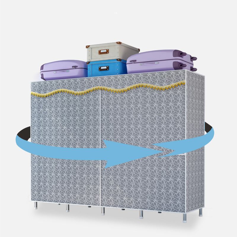 Modern Style Metal Wardrobe Bedroom Wardrobe Closet with Legs Clearhalo 'Armoires & Wardrobes' 'armoires_wardrobes' 'Bedroom Furniture' 'furn' 'furn_armoires_wardrobes' 'Furniture' 1200x1200_dc4feaaa-444a-43f4-a8d1-f0bcd524d074