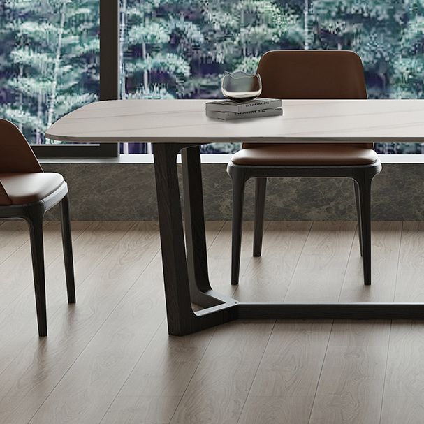 Industrial Sintered Stone Top Table Rectangle Table with Trestle Base Clearhalo ' dining_table' 'Dining Tables & Seating' 'Dining Tables' 'furn' 'furn_dining_table' 'Furniture' 'furniture_dining_table' 'Kitchen & Dining Furniture' 'kitchen&dining_furn' 'kitchen' 'kitchen_dining_table' 1200x1200_dc501265-7904-4eae-980b-7edc87f61246