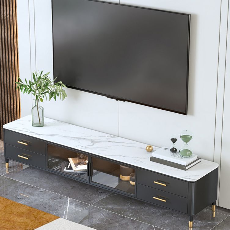 17.75 "W TV Stand Stand Glam -stijl ingesloten opslag tv -console met 4 laden