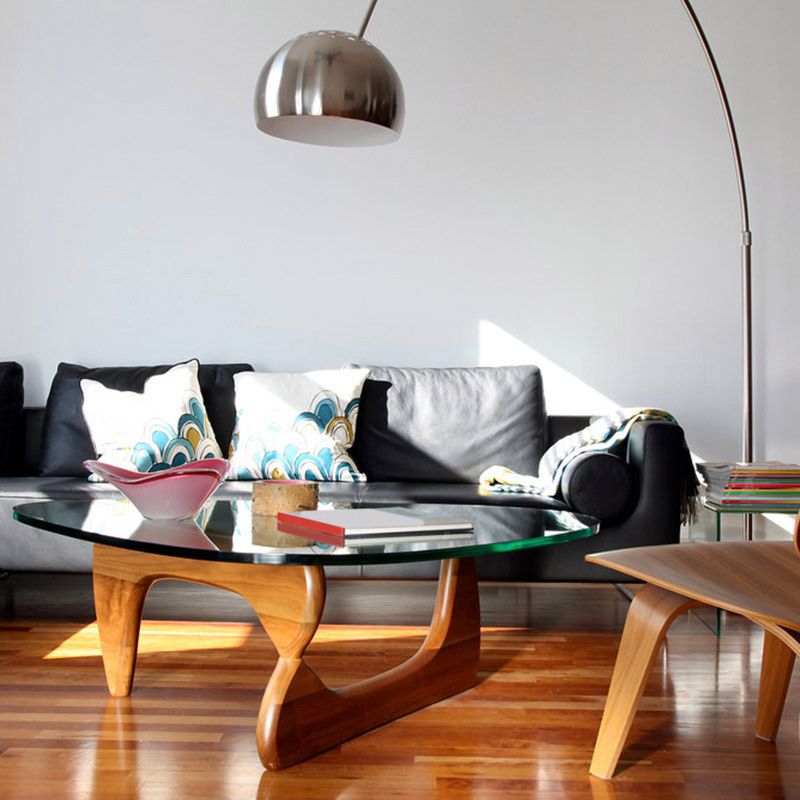 Abstract Base Design Wood/brown/black Solid Wood Tempered Glass Countertops Side Table Clearhalo 'Coffee & Accent Tables' 'End & Side Tables' 'end_side_table' 'end_side_tables' 'furn' 'furn_end_side_tables' 'Furniture' 'furniture_end_side_table' 'Living Room Furniture' 1200x1200_dc50e698-babb-4823-810d-90980fbdf8ab