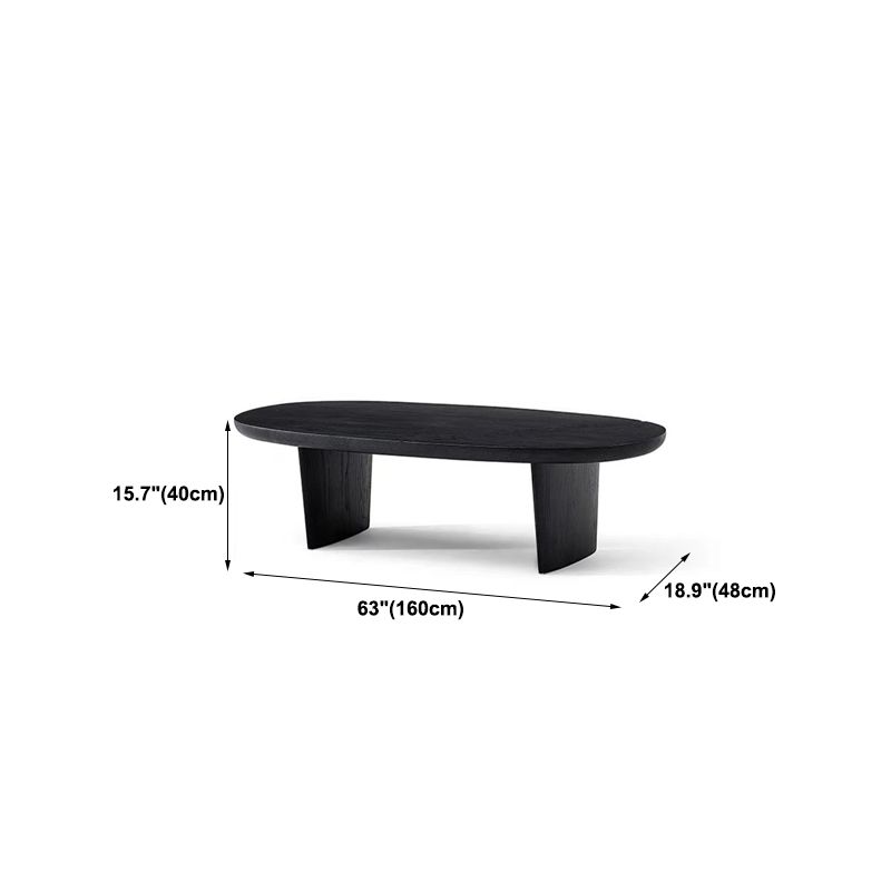 Modern Black Solid Wood Coffee Table with Wooden Base Bunching Tables Clearhalo 'Coffee & Accent Tables' 'Coffee Tables' 'coffee_tables' 'furn' 'furn_coffee_tables' 'Furniture' 'Living Room Furniture' 1200x1200_dc52abd1-f4ac-4414-9725-6bd0455e160a