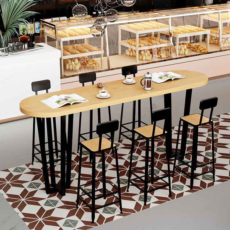 Coffee Shop Glam Bar Height Table Double Pedestal Solid Wood Hall/Pub Table Clearhalo 'Bar Furniture' 'Bar Tables' 'bar_tables' 'furn' 'furn_bar_tables' 'Furniture' 'Kitchen & Dining Furniture' 1200x1200_dc538108-11b4-4a8c-8a11-cc36c944ff10