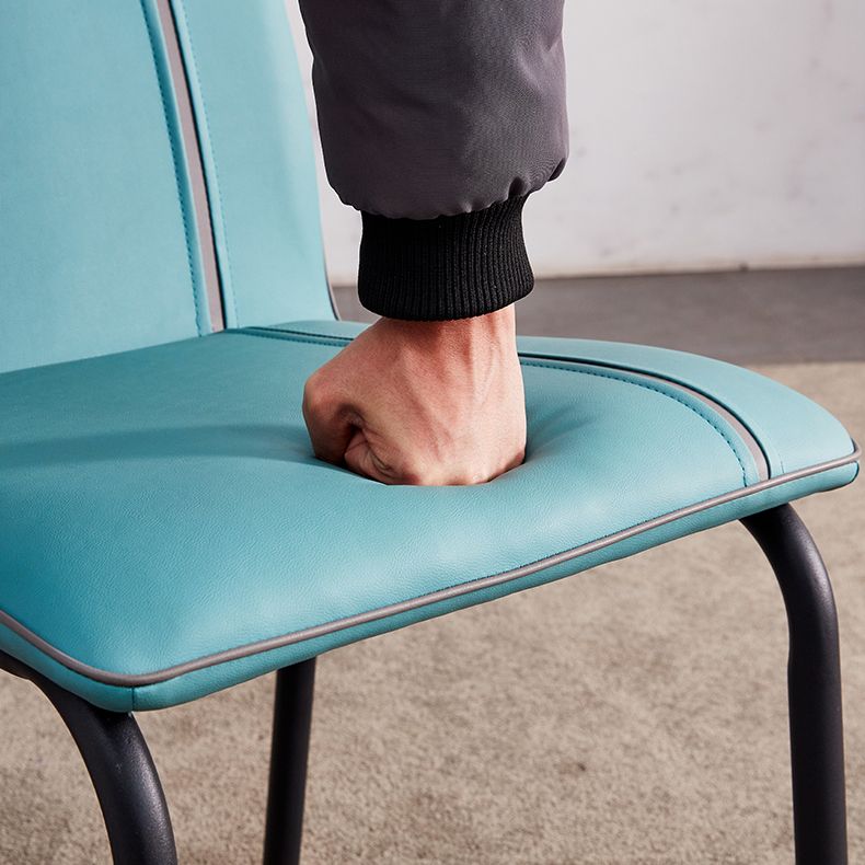 Contemporary Metal Dining Side Chair Dining Room Solid Back Armless Chair Clearhalo ' kitchen&dining_furn' 'Dining Chairs' 'Dining Tables & Seating' 'dining_chair' 'furn' 'furn_dining_chair' 'Furniture' 'furniture_dining_chair' 'Kitchen & Dining Furniture' 'kitchen' 1200x1200_dc53a75a-19a5-455d-b957-547117bfb618