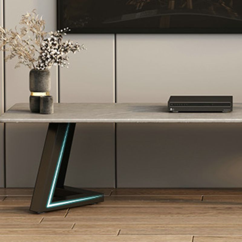 Console TV in pietra grigia Console multimediale aperta contemporanea