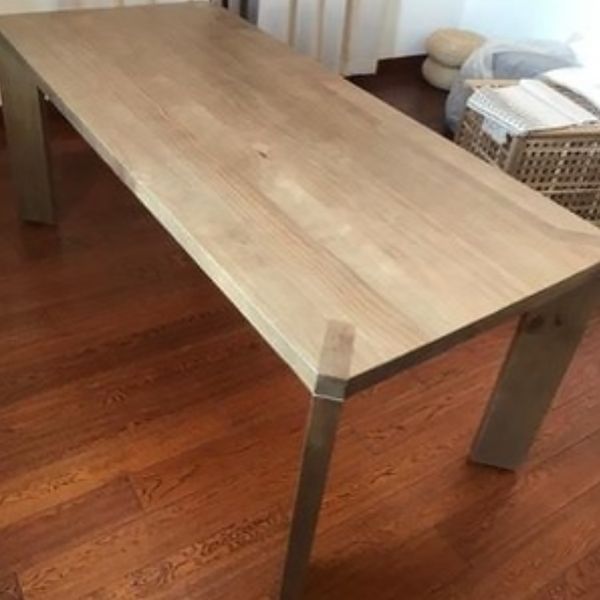 Rectangle Modern Style Dining Table Two-Color Fixed Table with Solid Wood Clearhalo ' dining_table' 'Dining Tables & Seating' 'Dining Tables' 'furn' 'furn_dining_table' 'Furniture' 'furniture_dining_table' 'Kitchen & Dining Furniture' 'kitchen&dining_furn' 'kitchen' 'kitchen_dining_table' 1200x1200_dc5756b6-32e6-4546-9b8e-5e8751986573