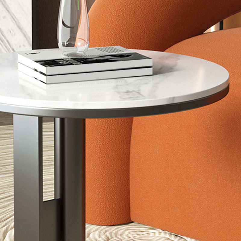 Minimalist Slate Side End Table Pedestal Side End Table for Living Room