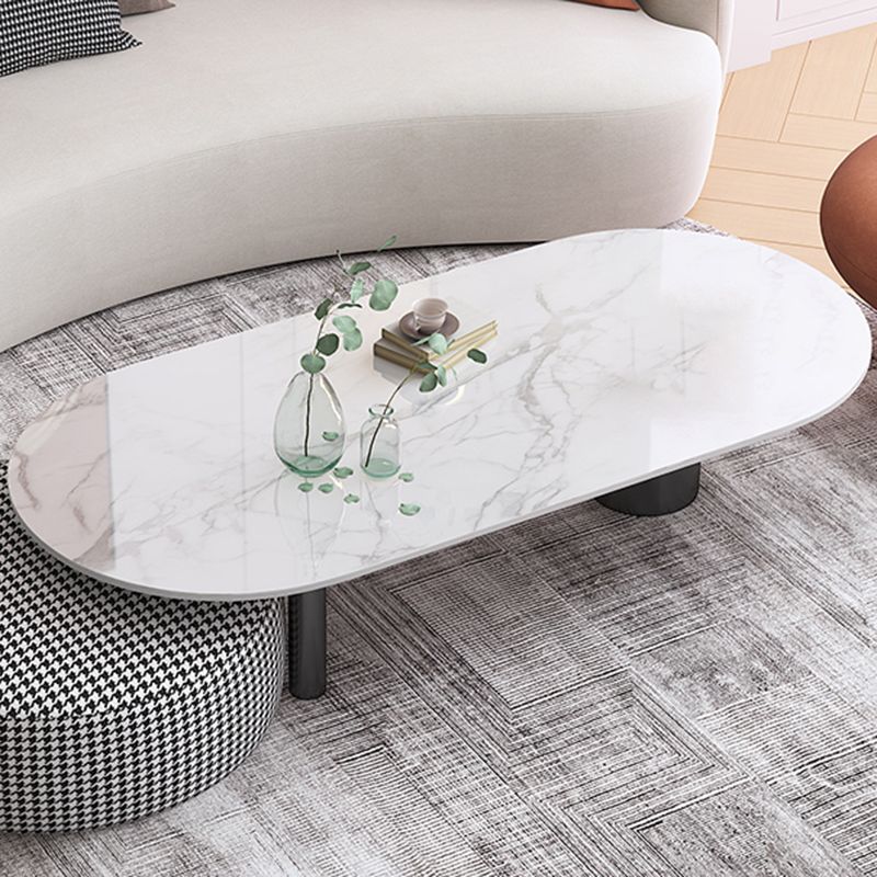 Glam 3 Legs Cocktail Table Oval Coffee Cocktail Table for Living Room Clearhalo 'Coffee & Accent Tables' 'Coffee Tables' 'coffee_tables' 'furn' 'furn_coffee_tables' 'Furniture' 'Living Room Furniture' 1200x1200_dc58ea50-d91a-430d-8346-6f6453510819