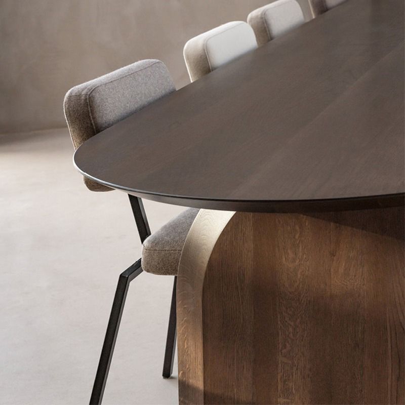 Oval Office Desk Contemporary Style Solid Wood Meeting Writing Desk Clearhalo 'furn' 'furn_office_desk' 'Furniture' 'Office Desks' 'Office Furniture' 'office_desk' 1200x1200_dc591cbe-feeb-4b65-9514-fc20e890f0dc