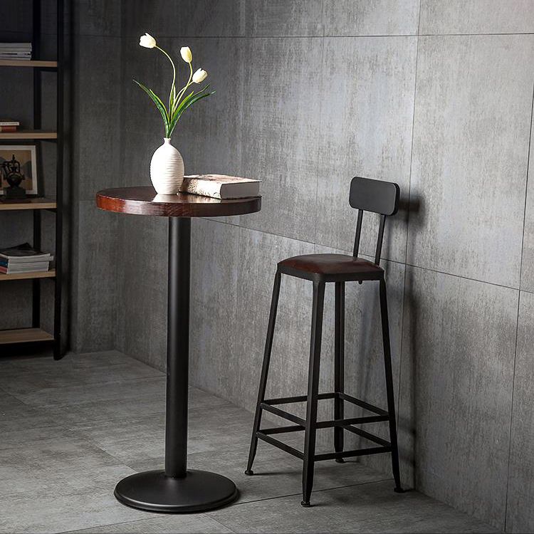 Industrial Armless Counter Stool Iron Cafe Bar Stool with Leather Cushion and Pedal Clearhalo 'Bar Furniture' 'Bar Stools' 'bar_stools' 'furn' 'furn_bar_stools' 'Furniture' 'furniture_bar_stools' 'Kitchen & Dining Furniture' 1200x1200_dc5a0a28-53b9-4277-98c3-c5eac58d08c5