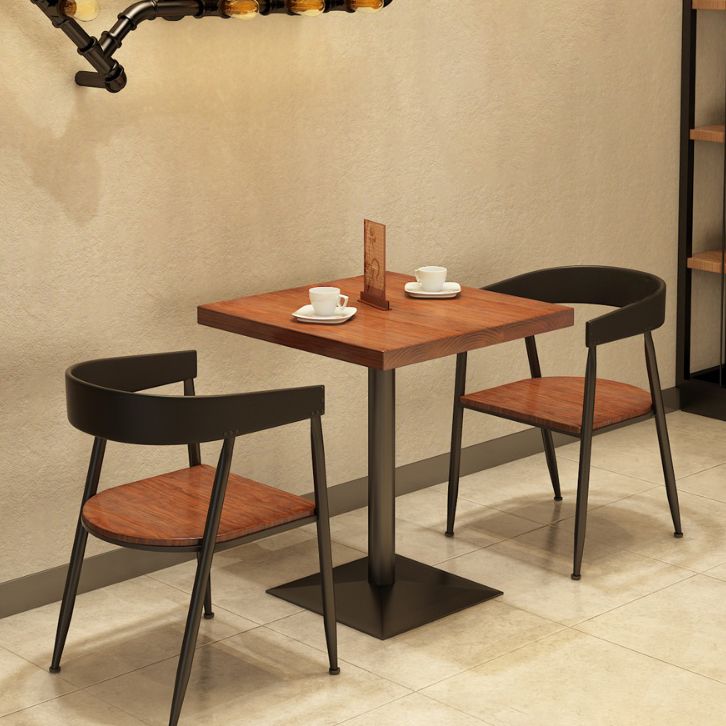 Solid Wood Industrial Dining Table Brown Square Table with Metal Base for Dinning Room Clearhalo ' dining_table' 'Dining Tables & Seating' 'Dining Tables' 'furn' 'furn_dining_table' 'Furniture' 'furniture_dining_table' 'Kitchen & Dining Furniture' 'kitchen&dining_furn' 'kitchen' 'kitchen_dining_table' 1200x1200_dc5a0c99-7f09-4492-8506-53fb89077d7d