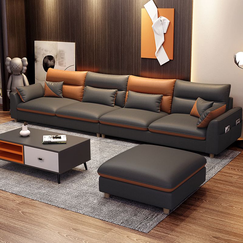 35" High Modern Square Arm Standard Sofa with Bolster Pillows for Living Room, Apartment Clearhalo 'furn' 'furn_sofas' 'Furniture' 'furniture_sofas' 'Living Room Furniture' 'Sofa' 'sofas' 1200x1200_dc5b280f-5808-438d-b646-5ef73acbda49