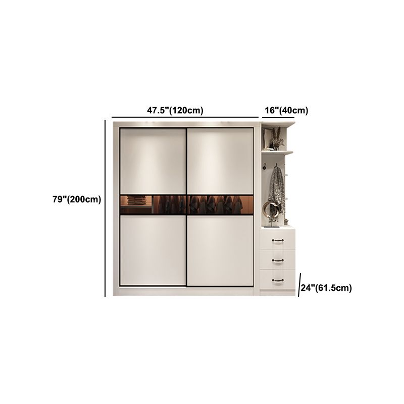 Eigentijdse garderobe armoire houten garderobe kast met planken