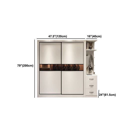 Zeitgenössische Garderobe Armoire Holzgarderobe Schrank mit Regalen