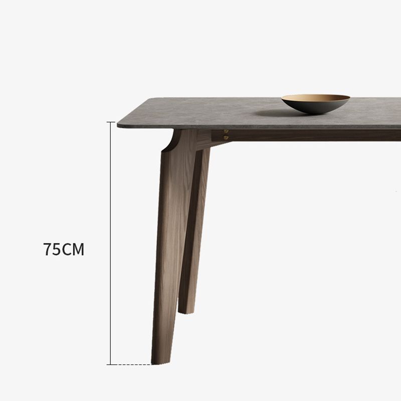 Modern 1/4/5/6 Pieces Rectangle Dining Set Sintered Stone Top Solid Wood Table Set Clearhalo 'Dining Room Sets' 'Dining Tables & Seating' 'dining_room_set' 'furn' 'furn_dining_room_set' 'Furniture' 'Kitchen & Dining Furniture' 1200x1200_dc5cc2a2-33e5-4f18-a7f8-cf2d2fa3c629