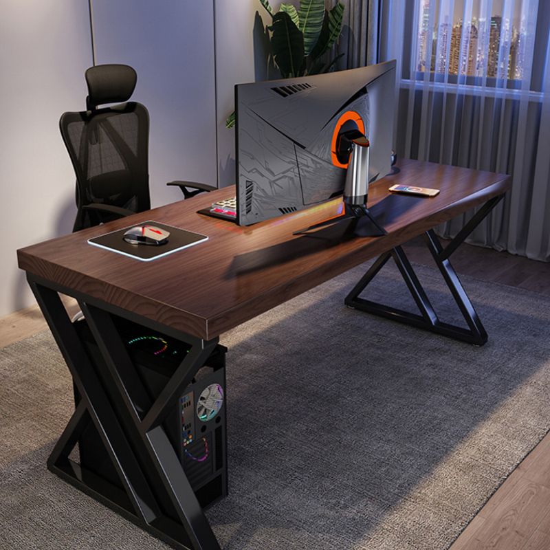 Dennen- en ijzeren computerbureau industrieel bruin bureau bureau