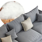Nordic Loose Back Linen Sofa & Chaise Square Arm Cushions Sofa