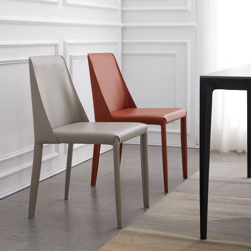 Contemporary Style Chairs Kitchen Armless Side Chair with Metal Legs Clearhalo 'Dining Chairs' 'Dining Tables & Seating' 'dining_chair' 'furn' 'furn_dining_chair' 'Furniture' 'furniture_dining_chair' 'Kitchen & Dining Furniture' 1200x1200_dc5dd777-a254-450a-83cb-0d2e83900d89