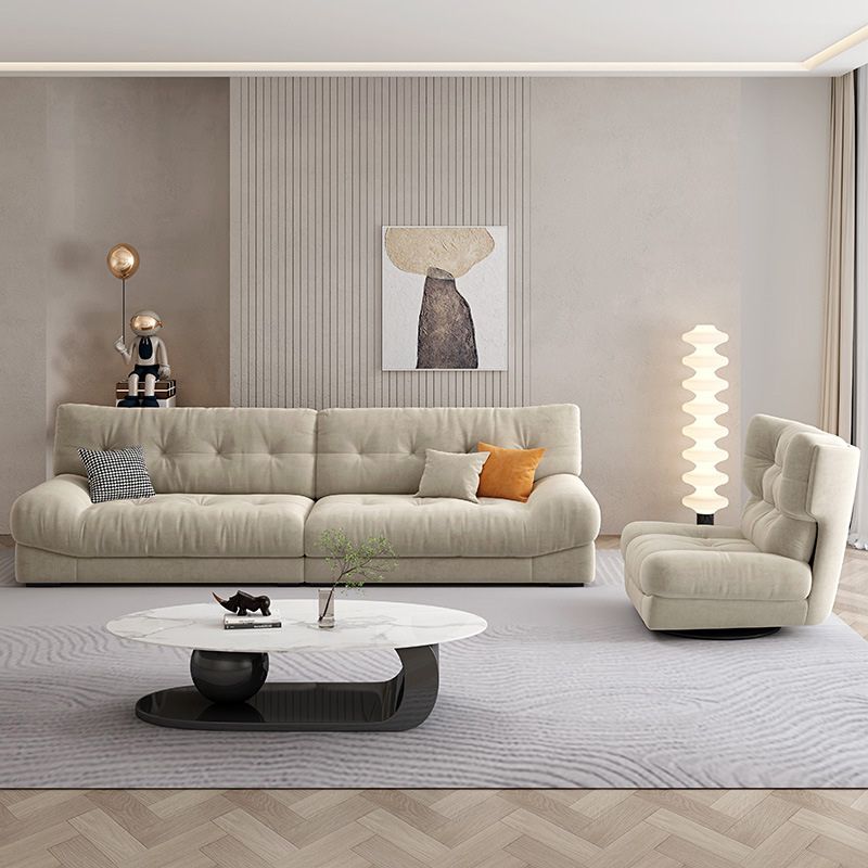 Modern 33.46" H Microfiber Armless Tufted Sofa for Living Room