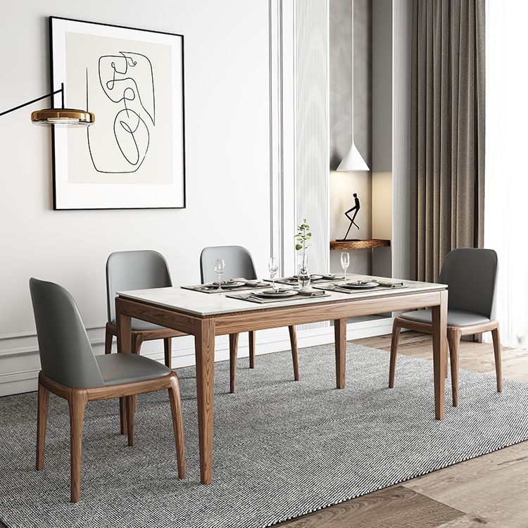 Sintered Stone Top Rectangle Table in White Medieval Modern Table with 4 Legs Clearhalo ' dining_table' 'Dining Tables & Seating' 'Dining Tables' 'furn' 'furn_dining_table' 'Furniture' 'furniture_dining_table' 'Kitchen & Dining Furniture' 'kitchen&dining_furn' 'kitchen' 'kitchen_dining_table' 1200x1200_dc60548f-4e31-4ca0-a5e1-6ffd62a758f9