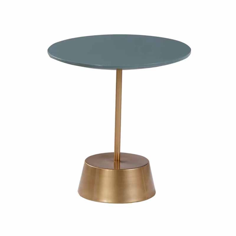 Scandinavisch ronde hout bovenste zijtafel metalen voetstuk eindtafel