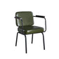 Contemporary Kitchen Dining Chair Upholstered Arm Chair in Black Legs