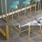 Modern Rectangle Bar Dining Table White Top Bar Height Table with Iron Base in Gold Clearhalo 'Bar Furniture' 'Bar Tables' 'bar_tables' 'furn' 'furn_bar_tables' 'Furniture' 'furniture_bar_tables' 'Kitchen & Dining Furniture' 'kitchen&dining_furn' 'kitchen' 1200x1200_dc65fadf-d684-46d1-a6e0-b3bf70658ab6
