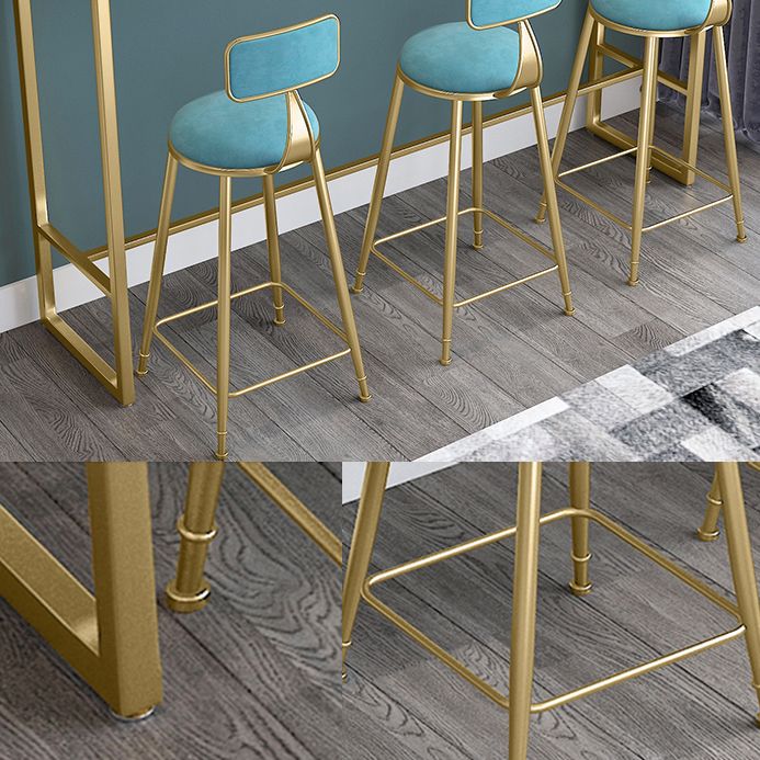 Modern Rectangle Bar Dining Table White Top Bar Height Table with Iron Base in Gold Clearhalo 'Bar Furniture' 'Bar Tables' 'bar_tables' 'furn' 'furn_bar_tables' 'Furniture' 'furniture_bar_tables' 'Kitchen & Dining Furniture' 'kitchen&dining_furn' 'kitchen' 1200x1200_dc65fadf-d684-46d1-a6e0-b3bf70658ab6