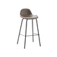 Tabouret de bar moderne en faux cuir, tabouret d'intérieur à dossier bas avec pieds en métal