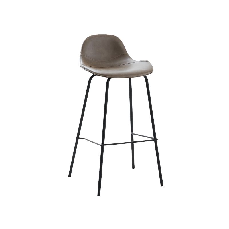 Tabouret de bar moderne en faux cuir, tabouret d'intérieur à dossier bas avec pieds en métal