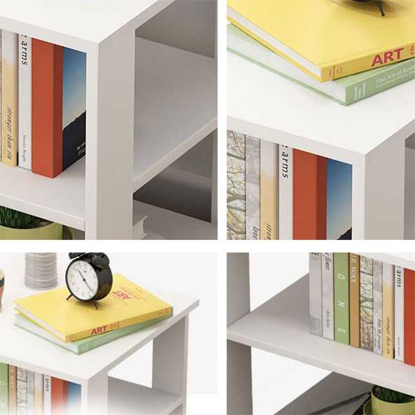 15.7" /18.8" Tall Wooden Nightstand Modern Night Stand with Shelves