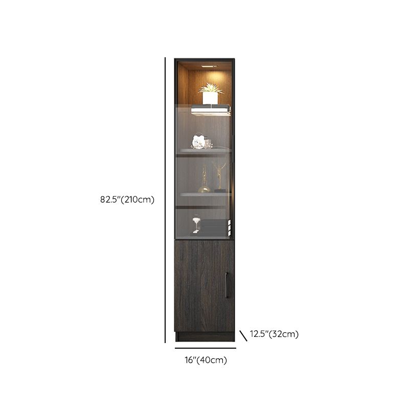 Scandinavische faux houten opbergkast glazen deuren displaykast voor woonkamer