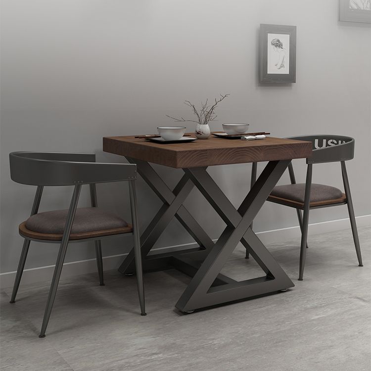Industrial Square Dining Table Pine Solid Wood Table with Trestle Base Clearhalo ' dining_table' 'Dining Tables & Seating' 'Dining Tables' 'furn' 'furn_dining_table' 'Furniture' 'furniture_dining_table' 'Kitchen & Dining Furniture' 'kitchen&dining_furn' 'kitchen' 'kitchen_dining_table' 1200x1200_dc679478-af11-4a99-955d-877a71b38d4a