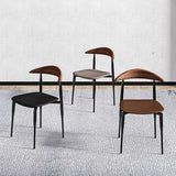 Industrial Style Leather Dining Side Chair Open Back Dining Side Chair Clearhalo ' kitchen&dining_furn' 'Dining Chairs' 'Dining Tables & Seating' 'dining_chair' 'furn' 'furn_dining_chair' 'Furniture' 'furniture_dining_chair' 'Kitchen & Dining Furniture' 'kitchen' 1200x1200_dc6951c5-cdbe-43d9-b797-7f9993617dfc