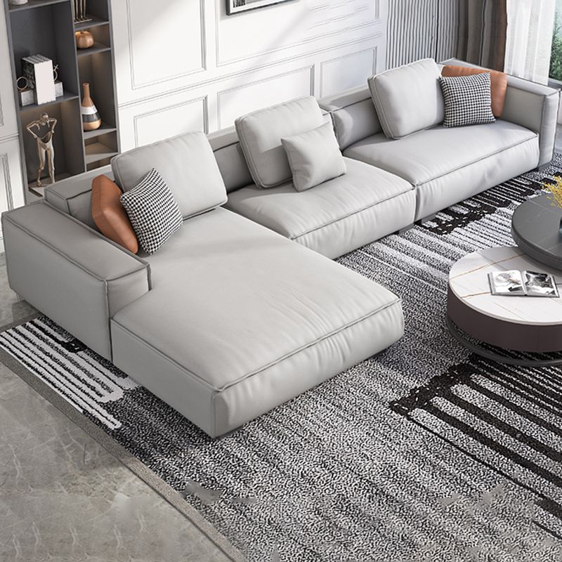 ノルディックフェイクレザーソファスクエアアームソファボルスター枕と