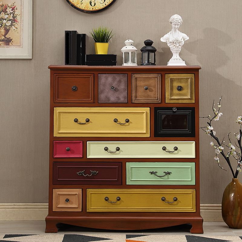 Cómoda vertical de madera con cajones para dormitorio náutico